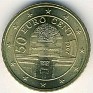Euro - 50 Euro Cent - Austria - 2002 - Brass - KM# 3087 - Obv: Secession building in Vienna Rev: Relief map of European Union at left, denomination at center right - 0